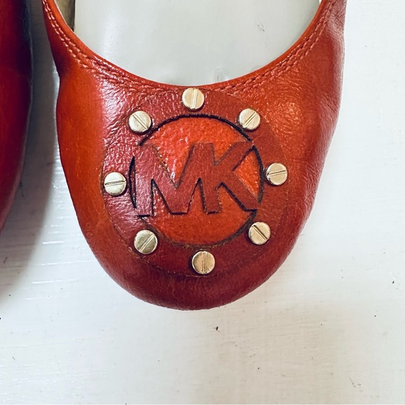 michael michael kors driver women’s leather flats light red Size 7M - Picture 5 of 12